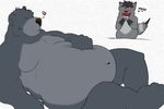  &hearts; baloo belly chubby disney drooling male mike_wolfcoon nude overweight saliva schizophrenicshaddy stare 