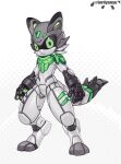 2024 anthro biped countershade_fur countershading felid fur green_eyes grey_body grey_fur kemono looking_at_viewer lordyanyu machine male mammal pantherine robot robot_anthro slim_anthro slim_male snow_leopard solo white_body white_countershading white_fur