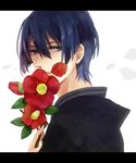  bad_id bad_pixiv_id blue_hair camellia flower hijirikawa_masato kinugoshi_(r_510) letterboxed male_focus red_flower solo uta_no_prince-sama 