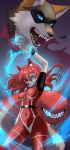 absurd_res ahya_(legend_of_ahya) anthro canid canine canis clenched_teeth clothing costume duo eye_patch eyewear female hi_res legend_of_ahya magic mammal mask murana_wolford_(darkflame-wolf) powers suit superpowers tail tail_mouth taylor_renee_wolford_(darkflamewolf) teeth the_furry_tail_of_your_soul unusual_anatomy unusual_tail vigilante wolf
