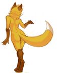  breasts butt canine female fox mammal nude pira plain_background side_boob solo white_background 