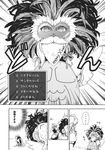  beard blush bound bow braid comic doujinshi facial_hair feathers greyscale hair_bow highres izayoi_sakuya kirisame_marisa maid mikagami_hiyori monochrome multiple_girls simple_background tied_up touhou translated wings 