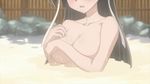  bare_shoulders bath black_hair blush breast_hold breasts collarbone covering fog hands head_out_of_frame hidan_no_aria hotogi_shirayuki large_breasts long_hair long_neck neck nude open_mouth screencap shy solo water wet 