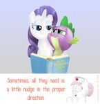  dragon equine eyeshadow female feral friendship_is_magic fur horn horse makeup mammal my_little_pony nurse nurse_redheart_(mlp) pony rarity_(mlp) reading scalie smudge_proof spike spike_(mlp) the_more_you_know unicorn white_fur 
