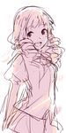  drill_hair katawa_shoujo mikado_shiina monochrome pink quad_tails sketch skirt solo weee_(raemz) 