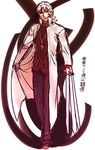  bad_id bad_pixiv_id black_keys coat cosplay cross cross_necklace dark_persona dark_sakura dark_sakura_(cosplay) fate/stay_night fate_(series) jewelry kotomine_kirei male_focus matou_sakura necklace red_eyes solo striped vertical_stripes white_hair zihad 