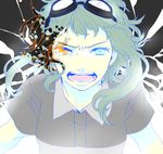  aqua_eyes aqua_hair black_hair face goggles goggles_on_head gumi heterochromia looking_at_viewer manda_(tyomesuke) mosaic_roll_(vocaloid) multicolored_hair open_mouth short_hair solo tears transformation two-tone_hair vocaloid yellow_eyes 