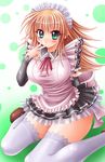  1girl artist_request blonde_hair breasts dark_magician_girl detached_sleeves duel_monster green_eyes large_breast large_breasts maid maid_dress maid_headdress shoes skirt solo yu-gi-oh! yuu-gi-ou_duel_monsters 