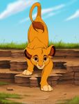  cute disney feline feral kamirah lion looking_at_viewer mammal outside simba solo the_lion_king young 