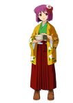  book book_stack boots flower full_body hair_flower hair_ornament haori hieda_no_akyuu highres holding holding_book japanese_clothes kimono no~ma purple_eyes purple_hair short_hair smile solo touhou transparent_background 