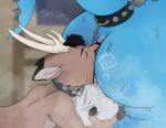 anal anthro anus balls blue_body blue_scales bodily_fluids butt butt_sniffing butt_worship chained_collar claws collar deer dragon duo fur genitals hi_res holding_balls male male/male mammal musk musk_clouds musk_fetish musk_worship musky_anus musky_butt mythological_creature mythological_scalie mythology oral raised_tail rimming scales scalie sex silvaestion_(character) size_difference smelly_anus smelly_butt sniffing sweat tail thr33y3dg0at vance_sloan