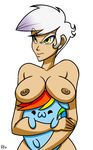  amber_eyes animal_ears big_breasts boob_hat breasts cute equine female friendship_is_magic gilda_(mlp) hair horse human humanized mammal multi-colored_hair my_little_pony nipple_piercing nipples nude pegasus piercing pony rainbow_dash_(mlp) rainbow_hair retrokidz white_hair wings 