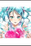  aqua_hair face green_eyes hatsune_miku heart keepout letterboxed long_hair solo tears twintails vocaloid 