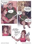 abe_(mikrogoat) abs anthro atheletic athletic athletic_wear attention_seeking basil_(mikrogoat) comic dialogue domestic_pig duo english_text exercise female gym hi_res lagomorph leporid male male/female mammal mikrogoat overweight overweight_male rabbit ruby_(mikrogoat) suid suina sus_(pig) text url workout