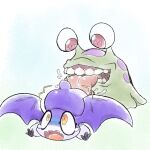 1:1 ambiguous/ambiguous ambiguous_gender anal ass_up bakothemimic bandai_namco butt digimon digimon_(species) duo eyestalks feral fur green_body head_wings heart_eyes heart_symbol hi_res licking numemon oral purple_body purple_fur red_eyes rimming sex surprised_expression tongue tsukaimon unusual_wing_placement wings