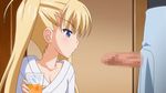  airi_akizuki animated animated_gif blonde_hair blue_eyes censored drink oni_chichi pill 