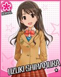  artist_request card_(medium) character_name flower flower_(symbol) half_updo idolmaster idolmaster_cinderella_girls long_hair official_art ribbon school_uniform shimamura_uzuki solo star 