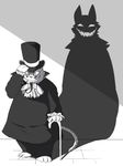  chubby dapper evil facial_hair feline hat hysk male mammal mustache shadow top_hat 