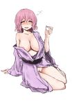  areola_slip areolae bad_id bad_pixiv_id bare_legs bare_shoulders barefoot breasts cleavage closed_eyes drunk go-m japanese_clothes kimono large_breasts legs no_bra no_hat no_headwear no_panties off_shoulder open_clothes open_kimono pink_kimono pubic_hair saigyouji_yuyuko sitting smile solo thighs touhou yokozuwari yukata 