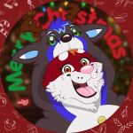 absurd_res anthro canid canine canis christmas christmas_clothing christmas_decorations christmas_lights christmas_ornament christmas_tree clothing deer domestic_dog female happy hi_res holidays husky kigurumi mammal naoto new_world_deer nordic_sled_dog onesie plant reindeer solo spitz tree