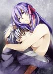  amakura_(am_as) breasts empty_eyes fate/stay_night fate/zero fate_(series) hair_ribbon hood hoodie long_hair matou_kariya matou_sakura medium_breasts nude purple_eyes purple_hair ribbon tears teenage time_paradox uncle_and_niece underboob white_hair 