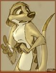  disney ears_down feral foxer421 male meerkat monochrome nude open_mouth sepia sketch solo standing the_lion_king timon 