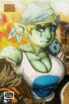  big_breasts breasts clothing eye_patch eyewear female goblin hair holimount looking_at_viewer orange_hair tight_clothing video_games warcraft world_of_warcraft 