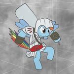  assassins blade bow_(weapon) cloak equine female feral friendship_is_magic mammal my_little_pony parody pegasus rainbow_dash_(mlp) ranged_weapon solo weapon wings 
