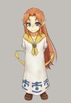  blue_eyes bow_(weapon) dress majora&#039;s_mask majora's_mask nintendo orange_hair pixiv_thumbnail pointy_ears resized romani ryuutansai smile solo the_legend_of_zelda weapon 