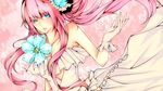  blue blush dress eyes hair long luka megurine pink vocaloid 