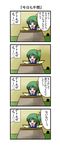  comic crazy daiyousei green_hair highres kotatsu nishi_koutarou no_humans recurring_image table touhou translated wings 