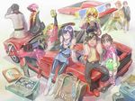  5girls beecha_oleg blonde_hair boots breast_grab breasts bright_noa brown_hair can car carrying cooler elle_vianno elpeo_puru ferrari ferrari_testarossa glasses grabbing grin ground_vehicle gundam gundam_zz haman_karn haro highres ino_abbav judau_ashta left-hand_drive leina_ashta long_hair looking_back medium_breasts mondo_agake motor_vehicle multiple_boys multiple_girls on_vehicle open_mouth orange_hair pantyhose pink_hair pomodorosa purple_hair roux_louka short_hair sitting sleeves_rolled_up smile suitcase 