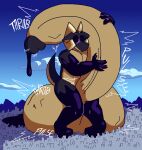 anthro balls big_penis black_cum blush bodily_fluids city cityscape claws cloud colored_cum cum dragon felineflustered flat_chested genital_fluids genitals goo_creature gynomorph hi_res horn hug huge_penis hugging_another hugging_penis hyper hyper_genitalia hyper_penis implied_growth intersex leaking_cum macro marii_(felineflustered) mountain mountain_range mythological_creature mythological_scalie mythology onomatopoeia penis scalie solo sound_effects star surprised_expression tail text throbbing throbbing_balls throbbing_penis trans_(lore) trans_woman_(lore) unusual_bodily_fluids unusual_cum unusual_genital_fluids vein veiny_balls veiny_penis