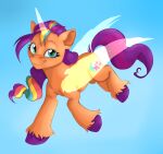 augmented catmintyt color_edit colored earth_pony equid equine eyebrows eyelashes female fetlocks gradient_background hasbro hi_res horn horse jbond large_wings long_mane looking_at_viewer magic magic_horn magic_wings mammal mlp_g5 my_little_pony mythological_creature mythological_equine mythology pony simple_background smile smiling_at_viewer solo sunny_starscout_(mlp) third-party_edit winged_unicorn wings
