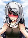  bad_id bad_pixiv_id bare_shoulders blush eyepatch infinite_stratos laura_bodewig long_hair pako_(moto_paco) red_eyes silver_hair solo upper_body 