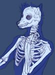  bone canine internal looking_at_viewer male mammal seishukuumou skeleton skull solo teeth wolf x-ray 