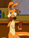 arttatoe aviator_glasses blue_eyes body_hair chest_hair clothing daxter eyewear fingerless_gloves fur glasses gloves handwear hi_res jak_and_daxter male mammal mustelid musteline naughty_dog orange_body orange_fur otter ottsel slim solo sony_corporation sony_interactive_entertainment true_musteline weasel wide_hips