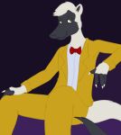 anteater black_body black_fur bow_tie claws clothing fur male mammal pilosan suit tabbiewolf tamandua white_body white_fur xenarthran