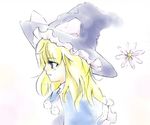  blonde_hair blue_eyes flower hat kirisame_marisa long_hair solo taker_(flamestorm) touhou witch_hat 