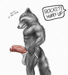 abs anthro big_penis clothed clothing genitals guardians_of_the_galaxy hi_res jockstrap jockstrap_only male mammal marvel meme muscular muscular_male pecs penis procyonid raccoon rocket_raccoon small_but_hung solo tight_pants_(meme) tompi_(artist) topless underwear underwear_only