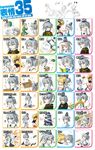  &gt;_&lt; =_= ^_^ arrow bad_id bad_pixiv_id blonde_hair blush closed_eyes dress expressions food green_dress grey_eyes hat highres langlang letter light_bulb mononobe_no_futo multiple_girls o_o one_eye_closed plate ritual_baton short_hair silver_hair smile soga_no_tojiko sushi tate_eboshi tears touhou toyosatomimi_no_miko 