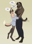 2025 absurd_res anthro breasts canid canine chaus_cat clothed clothing dialogue digital_media_(artwork) displeased duo english_text felid feline felis female fennec_fox fox full-length_portrait fur harassing hi_res hill_patre_saint loren_(hill_patre_saint) male male/female mammal miguel_(hill_patre_saint) mood portrait relationship romantic romantic_couple simple_background size_difference sketch smile speech_bubble tail text topwear true_fox