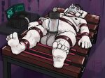 2024 anesthesia anthro aphrodisiac asphyxiation balls bdsm bear belly belly_hair black_hair black_nipples body_hair bondage bondage_table bound breath_play chest_hair electronics erection feet forced gas_mask genitals giant_panda goatuna hair hi_res hospital laughing_gas lying machine male mammal mask medical medical_instrument milking_machine monitor moobs nipples nitrous nude on_back overweight oxygen_mask penile penis penis_milking pillow purple_background reclining scientific_instrument simple_background solo strapped strapped_down vein veiny_penis