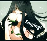  a-o-i akiyama_mio bad_id bad_pixiv_id black_hair flower k-on! k-on!_movie long_hair singing! solo 