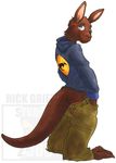  butt clothing hoodie kangaroo male mammal marsupial pants rick_griffin tail thick_tail 