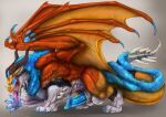 balls belly big_balls big_penis blue_body blue_claws blue_fur blue_pawpads blue_penis brown_horn claws dragon feral fur genitals horn kooper_(koopershiba) leg_spikes long_tongue ma-adopt male mythological_creature mythological_scalie mythology nose_spike orange_body orange_fur pawpads penis scalie solo spikes spikes_(anatomy) tail tail_spines tongue white_balls white_belly white_body white_fur yellow_tail