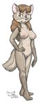  breasts brown_hair canine female hair nipples nude randy_entinger standing wolf 