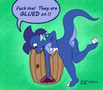 2025 3_toes anthro barrel bent_over blue_body blue_eyes blue_scales breasts butt claws clothing dragon dragon_wings european_mythology feet female finger_claws hair hi_res https://inkbunny.net/scraps/ultilix looking_down medium_breasts mythological_creature mythological_scalie mythology nipples nude on_one_leg pink_nipples profanity purple_hair raised_tail ruby_(ultilix) scales scalie sen_grisane_(artist) solo standing tail toe_claws toes western_dragon white_claws