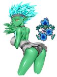  ass bare_shoulders black_panties blizzard_man dragon_quest dynamite-kit genderswap genderswap_(mtf) green_skin ice monster_girl orange_eyes panties pixel_art pointy_ears solo underwear 