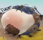 anthro beard belly belly_expansion belly_inflation big_belly bigburnerbird44 bovid caprine carl_hendricks clothing digital_media_(artwork) duo echo_(game) echo_(series) echo_project expansion facial_hair flynn_moore fur gila_monster goat headgear headwear helodermatid hi_res huge_belly immobile inflation inflation_fetish lizard male male/male mammal nude reptile scalie sheep text topwear